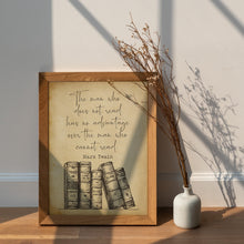 Load image into Gallery viewer, Mark Twain Quote Print: Vintage Books Art for Reading Nook
