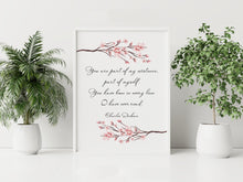 Load image into Gallery viewer, Charles Dickens Book Quote Print Great Expectations Love Quote You Are Part Of My Existence Literary Wall Art Framed &amp; Unframed Options
