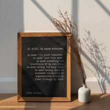 Load image into Gallery viewer, Jocko Willink Print No More Excuses - Discipline Equals Freedom Book Framed &amp; Unframed Options

