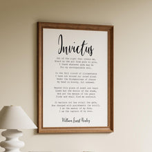 Load image into Gallery viewer, William Ernest Henley Poem invictus poem Art Print Home office Decor poetry wall art Framed &amp; Unframed Options
