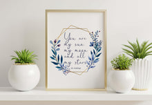 Load image into Gallery viewer, You Are My Sun My Moon and All My Stars – e.e. cummings Quote Print – Nursery Wall Art, Romantic Gift
