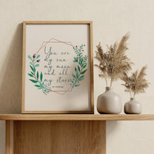 Load image into Gallery viewer, You Are My Sun My Moon and All My Stars – e.e. cummings Quote Print – Nursery Wall Art, Romantic Gift

