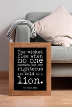 Load image into Gallery viewer, Bible verse wall art Proverbs 28 :1 Scripture wall art
