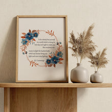 Load image into Gallery viewer, E.E. Cummings Quote Print - Inspirational Wall Art - Be Yourself Poster - Literary Decor - Watercolor Wreath Poetry Print Framed Or Unframed
