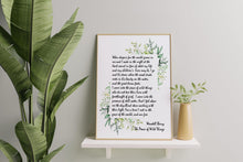Load image into Gallery viewer, The Peace of Wild Things by Wendell Berry ..."When despair for the world grows in me" - illustrated poem print without frame
