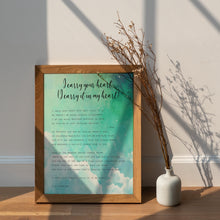 Load image into Gallery viewer, E.E. Cummings Poem I carry your heart (I carry it in my heart) Art Print Home Decor poetry wall art Framed &amp; Unframed Options
