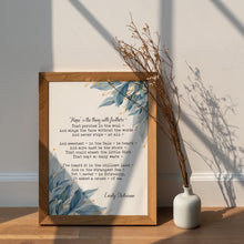 Load image into Gallery viewer, Emily Dickinson Hope is the thing with feathers... Full Poem Wall decor Emily Dickinson poem
