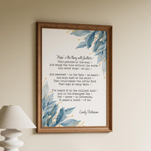 Load image into Gallery viewer, Emily Dickinson Hope is the thing with feathers... Full Poem Wall decor Emily Dickinson poem
