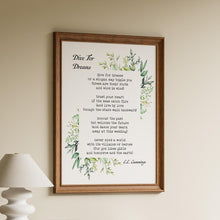 Load image into Gallery viewer, Dive for Dreams Poem Print E. E. Cummings
