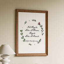 Load image into Gallery viewer, Ruth Bader Ginsburg Quote Print "Not Fragile Like a Flower..." Feminist Wall Art
