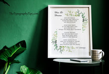 Load image into Gallery viewer, Dive for Dreams Poem Print E. E. Cummings
