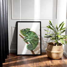 Load image into Gallery viewer, Chameleon Watercolour Print Reptile Room Wall Decor
