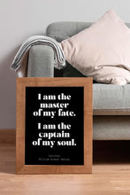 Load image into Gallery viewer, Invictus poem William Ernest Henley I am the master of my fate... captain of my soul - Unframed print
