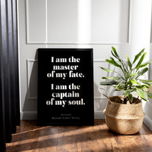 Load image into Gallery viewer, Invictus poem William Ernest Henley I am the master of my fate... captain of my soul - Unframed print
