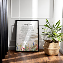 Load image into Gallery viewer, Litany of Trust Print – Catholic Prayer with Watercolor Wildflowers
