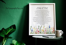 Load image into Gallery viewer, Litany of Trust Print – Catholic Prayer with Watercolor Wildflowers
