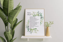 Load image into Gallery viewer, Anima Christi Prayer Print – Soul of Christ Sanctify Me Catholic Prayer with Greenery
