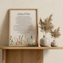 Load image into Gallery viewer, Litany of Trust Print – Catholic Prayer with Watercolor Wildflowers
