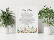 Load image into Gallery viewer, Litany of Trust Print – Catholic Prayer with Watercolor Wildflowers
