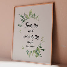Load and play video in Gallery viewer, Fearfully and Wonderfully Made, Psalm 139:14 Bible Verse Wall Art, Scripture Wall Art
