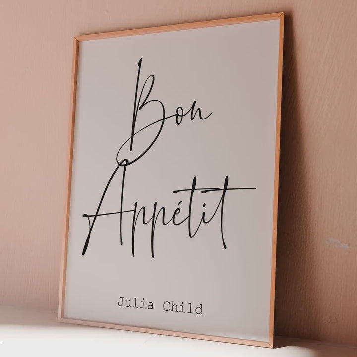 Bon Appetit Kitchen Decor: Julia Child Quote, French Kitchen Art