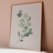 Load and play video in Gallery viewer, Eucalyptus Watercolour Print – Minimal Botanical Wall Art, Modern Greenery Decor Framed or Unframed
