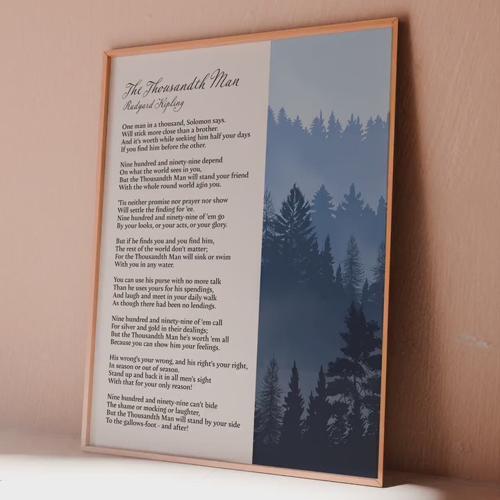 The Thousandth Man Poem Print – Rudyard Kipling Wall Art