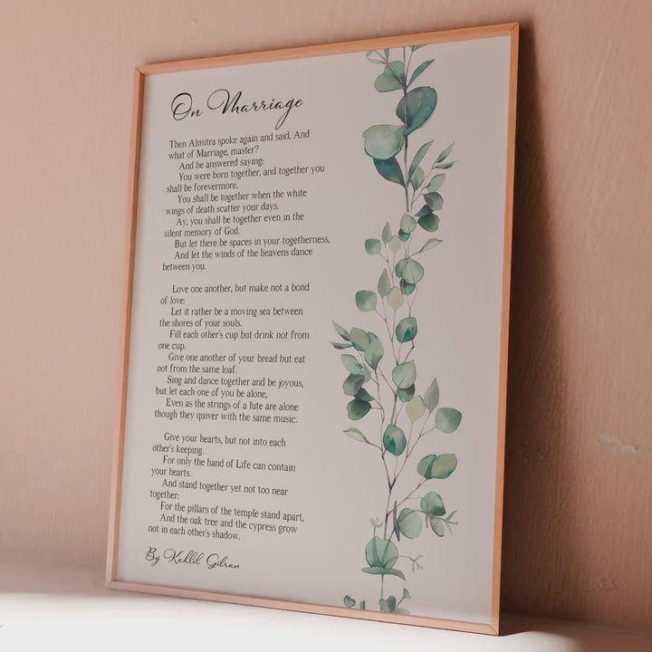 On Marriage Kahlil Gibran Poem - Framed & Unframed Options