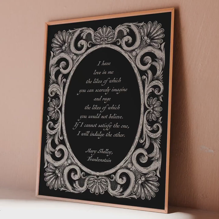 Mary Shelley Frankenstein Poster: Book Lover Gift, Bookshelf Decor