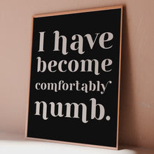 Load and play video in Gallery viewer, Pink Floyd Comfortably Numb Wall Art - Lyrics Print
