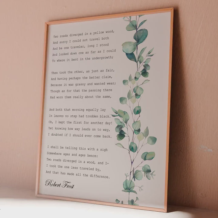 Robert Frost Poem Print: The Road Not Taken