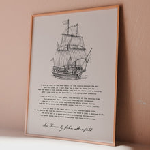 Load and play video in Gallery viewer, Sea Fever Poem Print, John Masefield Poetry Nautical Wall Art
