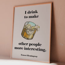 Load and play video in Gallery viewer, Hemingway Quote Print: Whiskey Bar Sign
