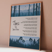 Load and play video in Gallery viewer, Trees By Joyce Kilmer Poem Poster Print Poetry Wall Art - Framed &amp; Unframed Options
