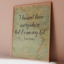 Load and play video in Gallery viewer, Susan Sontag Travel Theme Decor "I haven’t been everywhere, but it’s on my list"
