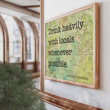 Load and play video in Gallery viewer, Anthony Bourdain Quote Print: Travel-Inspired Vintage Map Wall Art
