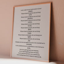 Load and play video in Gallery viewer, St. Francis Prayer Print: Christian Artwork
