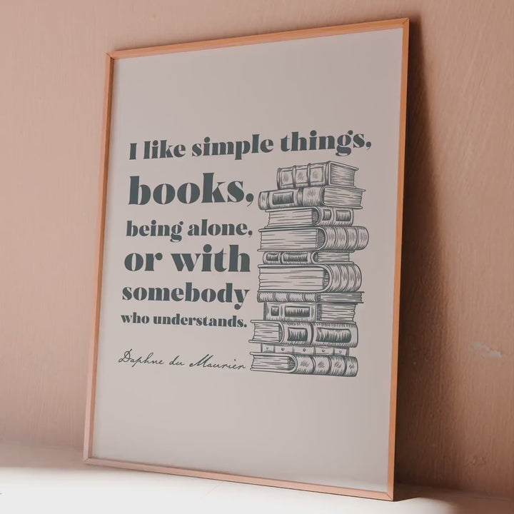Daphne du Maurier Books Quote Print: Book Lover Gift, Bookshelf Decor
