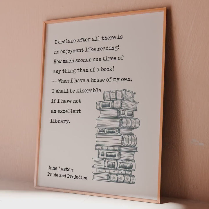Pride and Prejudice Art Jane Austen Quote Print