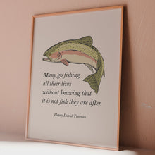 Load and play video in Gallery viewer, Fishing Quote Wall Art Henry David Thoreau
