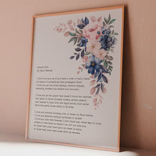 Load and play video in Gallery viewer, Pablo Neruda Poem Print: Sonnet XVII, “I Love You Without Knowing How.”
