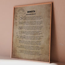 Load and play video in Gallery viewer, Rudyard Kipling "Boots" Poem Print
