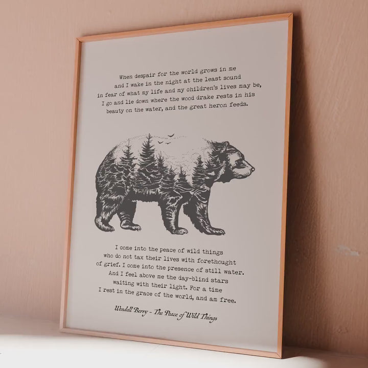 Wendell Berry Poem Print: The Peace of Wild Things