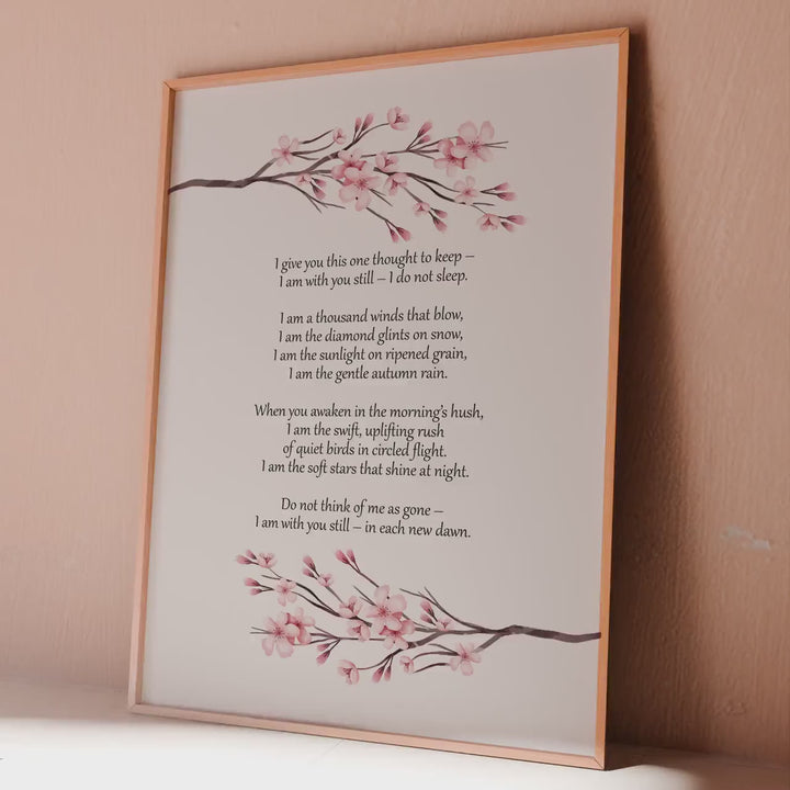 Memorial Poem Print: "I Give You This One Thought to Keep"