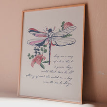 Load and play video in Gallery viewer, Sing me a song of a lass that is gone Poster Print Skye Boat Song Print Dragonfly Illustration - Framed &amp; Unframed Options
