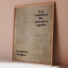 Load and play video in Gallery viewer, Let America Be America Again Langston Hughes Poem Print
