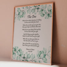 Load and play video in Gallery viewer, The One Personalized Wedding Poem Print – One Year Anniversary
