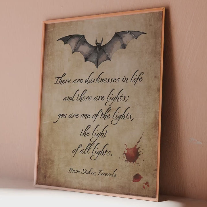 Dracula Quote Print: Bram Stoker Literary Art, Vintage Style