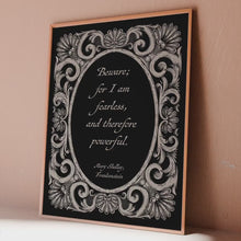 Load and play video in Gallery viewer, Mary Shelley Frankenstein Poster: “Beware; for I am fearless..." Book Lover Gift
