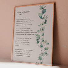 Load and play video in Gallery viewer, Funeral Blues Poem Print: Stop All the Clocks Bereavement Gift,  In Loving Memory
